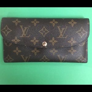 LV green and canvas wallet. Authentic.